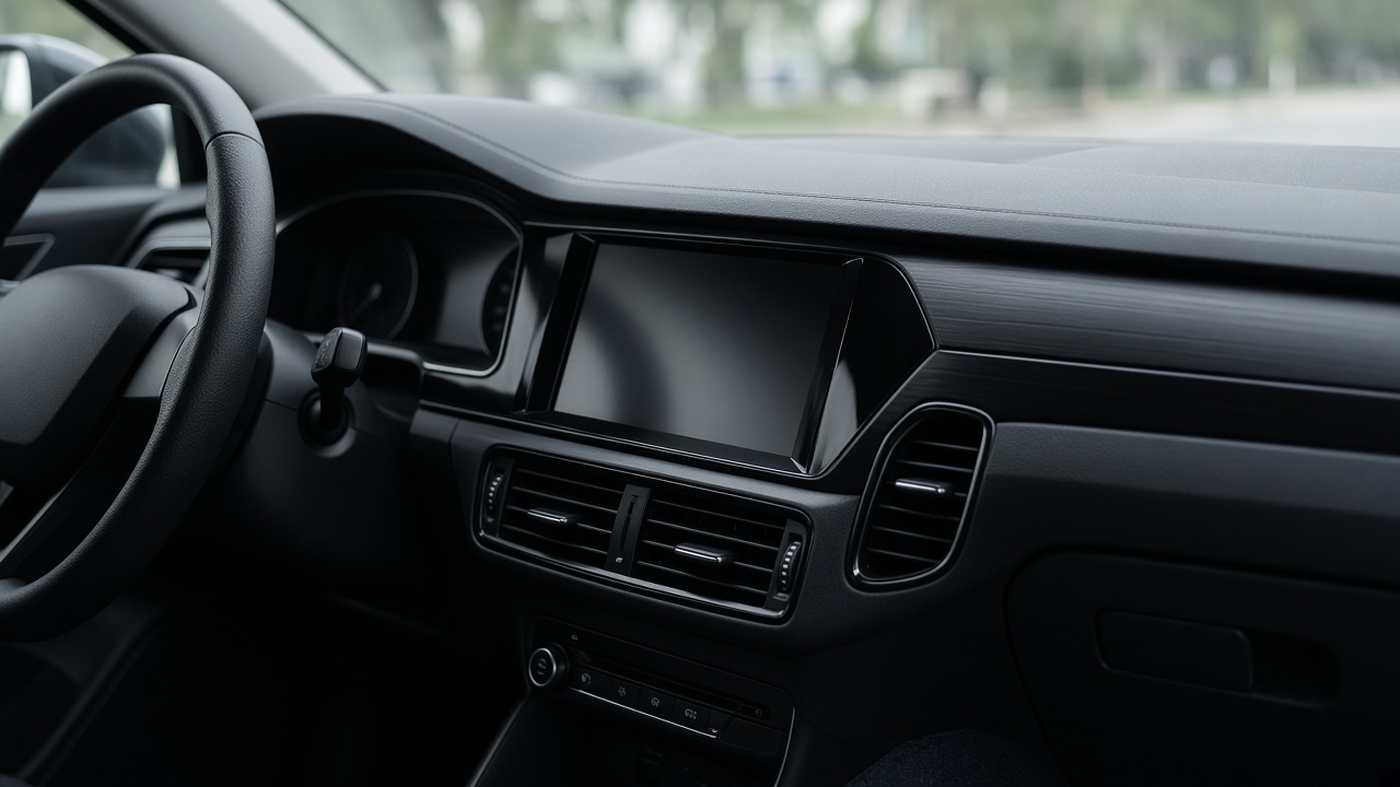 Dashboard of a car with modern electronics