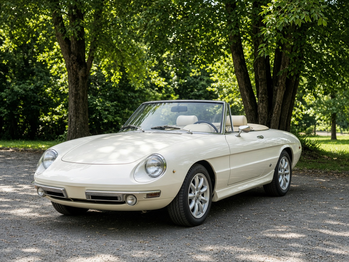 Convertible roadster with the top down
